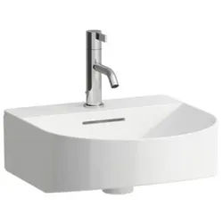 LAUFEN Sonar Handwaschbecken H8153414001041 41x42cm, mit Überlauf, mit 1 Hahnloch, LCC