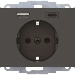 Berker Steckdose SCHUKO/USB anthrazit mattatt, lackiert 48047006