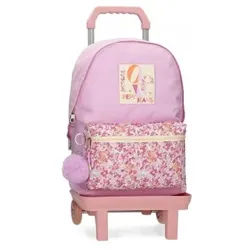 Pepe Jeans für Mädchen. 68523T1 Sandra Rucksack 42 cm mit Trolley rosa (OSFA), Lässig, Polyester, Kinderbekleidung