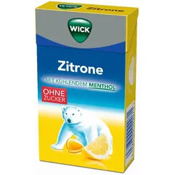 WICK Husten Bonbons ZITRONE & NATÜRLICHES MENTHOL ohne Zucker 46 g Bonbons
