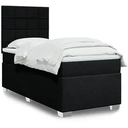 vidaXL Boxspringbett, Boxspringbett mit Matratze Schwarz 90x200 cm Stoff