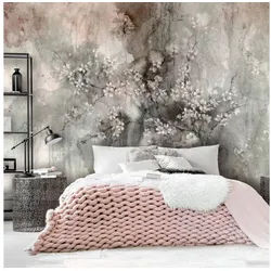 KUNSTLOFT Vliestapete Gloomy Morning 0.98x0.7 m, Matt, lichtbeständige Design Tapete grau|rosa 0.98 m x 0.70 m