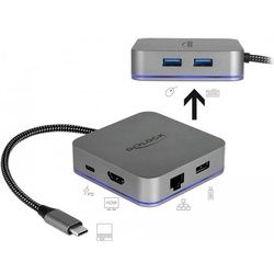 Delock USB Typ-C Dockingstation für Mobilgeräte 4k - HDMI, HUB, SD, PD 3.0