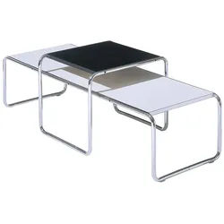 Couchtisch Laccio Table Knoll International weiß, Designer Marcel Breuer, 34x136x48 cm