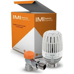 IMI Heimeier Set 3 Thermostat-Kopf K eco und Thermostat-Ventilunterteil Eclipse, DN 15 1/2", Eck 9696-26.800