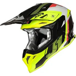 Just1 J39 Reactor Motocross Helm, schwarz-rot-gelb, Größe XL für Männer
