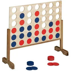 Relaxdays Vier Gewinnt , Multicolor , Holz , 82.5x72x26 cm , Freizeit & Co, Gartenspielzeug