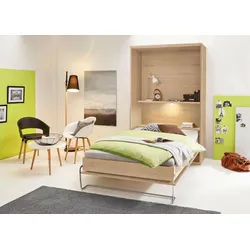 priess Schrankbett Ancona mit Regal und LED-Beleuchtung beige