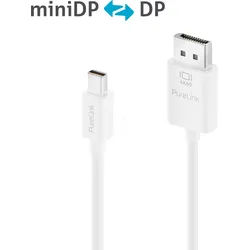 PURE IS2120-020 - MiniDP 1.2 Stecker auf DP, iSerie, 4K 60Hz, weiß, 2,0 m
