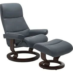 Stressless® Fußhocker »View«, mit Classic Base, Gestell Braun Stressless® atlantic blue BATICK