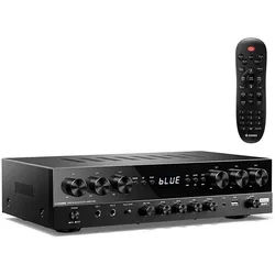Donner Audioverstärker 2/4/6 Kanal Audio-Leistungsverstärker Stereoempfänger Verstärker (Anzahl Kanäle: 4, 440,00 W, 4 Kanäle, 2 Mikrofoneingänge, Bass, Höhen)