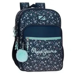 Pepe Jeans Unisex für Kinder. 67122D1 Alenka Schulrucksack zwei Fächer 40 cm anpassbar an Marine Trolley (OSFA), Lässig, Polyester, Kinderbe