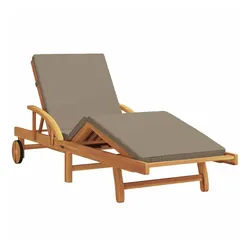 vidaXL Gartenliege Sonnenliege Taupe 200 x 67 x 84 cm Massivholz, 1 St.