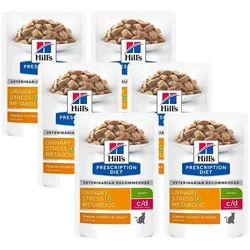 HILL'S PD Prescription Diet Feline c/d Urinary Stress + Metabolic Chicken 6x85g Sachet