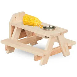 Relaxdays Eichhörnchentisch , Holz, Metall , 23x15x21 cm , Dekoration, Gartendeko