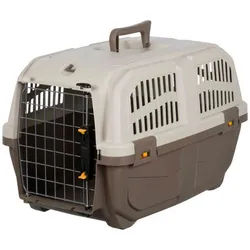 TRIXIE Hunde-Transportbox Transportbox Skudo taupe/sand Größe: XS-S / max. Belastbarkeit: 18 kg / Artikelgewicht: 1,7 kg Maße: 35 x 36 x 55 cm (BxHxT)