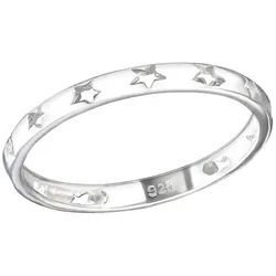 Order & Smile Schmuck Silberring Ring Sterne: 925 Silber Bandring silberfarben 57