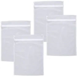 WENKO Wäschenetz Universal 3 kg,(Set, 4-St), Wäschebeutel zum Schutz für Feinwäsche, mit Reißverschluss, kochfest weiß