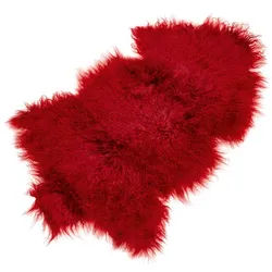Sitzauflage Tibet-Lammfell rot, 5x90x55 cm