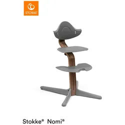 Stokke Stokke Nomi Walnuss Stuhl , Grau, Walnussfarben , Holz , Walnuss , furniert , 52x83.50x59 cm , Fsc, Reach , Fußstütze verstellbar, Sitzfläche verstellbar , Holzmöbel, Sitzgelegenheiten Holz, Hochstühle und Tischsitze Holz