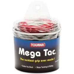 Tourna Overgrip Mega Tac (extreme Griffigkeit, haltbar, breit) schwarz 30er Clip-Beutel