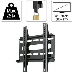 Hama TV-Wandhalterung TV Wandhalterung FIX Slim bis 37" Schwarz, (bis 37 Zoll, Fix Extrem Flach Fernseher Wandhalter Halterung Halter VESA 200 x 200) schwarz