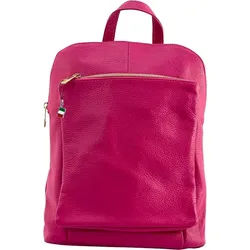 FLORENCE Cityrucksack Florence Rucksack Damen Echtleder, Damen Leder Cityrucksack, fuchsia, pink ca. 30cm rosa
