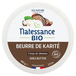 Natessance Bio Shea Butter 100 % Pur ohne Parfum Gesicht Körper Haare