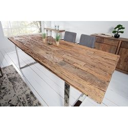 Casa Padrino Esstisch Designer Massivholz Esstisch Natur Mod2 - Teakholz - 200 x 100 x H.75 cm - Aus massivem Teakholz