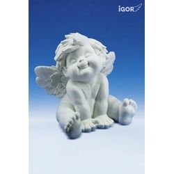 Small-Preis Engelfigur Engel Igor sitzend 40 cm - 82042 weiß