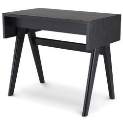 Casa Padrino Schreibtisch Luxus Schreibtisch Schwarz 90 x 53 x H. 77 cm - Massivholz Sekretär - Bürotisch - Büro Möbel - Luxus Qualität