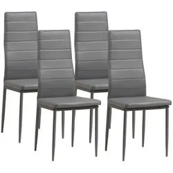 Albatros International Esszimmerstuhl Esszimmer Stühle 4 er Set MILANO, Stuhl Stühle Esszimmerstühle, Küche (4er Set, Grau, Kunstleder Bezug), Küchenstuhl Küchenstühle Essstühle für den Esstisch Ess Stühle grau