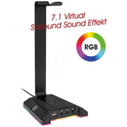 MYW HK2L - Kopfhörerständer, USB-Hub, Audio, RGB