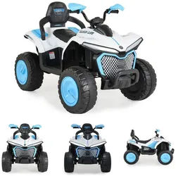 Moni Elektro-Kinderquad Kinder Elektroquad Windy, Belastbarkeit 25 kg, DLX-288, Musikfunktion, 4 Motoren, Scheinwerfer blau
