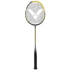 Victor Badmintonschläger Ultramate 9 (grifflastig, steif) schwarz/gelb - besaitet