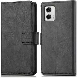 Motorola Moto G73 Hülle - Kunstleder - imoshion Klapphülle - Handyhülle Schwarz - Kein Design