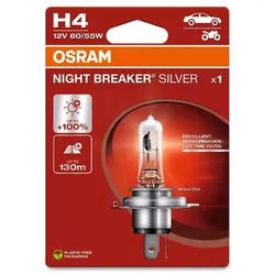 OSRAM Night Breaker Silberne Glühbirne H4 12V/60/55 - X1, silber