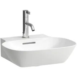 LAUFEN INO Handwaschbecken, 1 Hahnloch, mit Überlauf, 450x410mm, H8163000001041, Farbe: Weiß