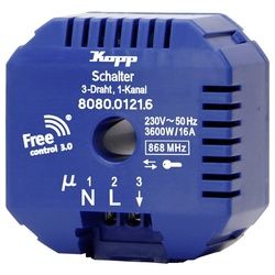 Kopp Free-control 3 Funk-Empfänger, 1 Kanal, 3-Draht Smart-Home-Steuerelement