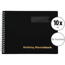 Helbling BMS20 Marschbuch schwarz 20 Taschen 10x Set