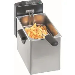 Bartscher MINI II Fritteuse, Tischfritteuse mit Korb und Deckel, Volumen: 4 Liter, 400 x 200 x 280 mm