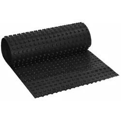 vidaXL Fußmatte 0,5 x 20 m Dimpled Drainage Sheet Schwarz 0,5x20 m HDPE, Rund, Höhe: 0 mm schwarz