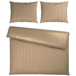 Bettwäsche Xenia Streif XXL Beige ca. 200x220cm