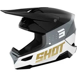 Shot Furious League Motocross Helm, schwarz-grau-weiss, Größe XL für Männer
