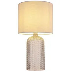 GLOBO LIGHTING Tischleuchte, Leuchtmittel nicht inklusive, Tischleuchte Tischlampe Nachttischleuchte Glas Leseleuchte grau H 50cm grau