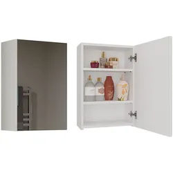 Raumhirsch Furniture Badkommode Badezimmerschrank mit Spiegel - Hängeschrank (Maße 20 x 40 x60 cm, stabil & einfach Montage), verschiedene Farben weiß