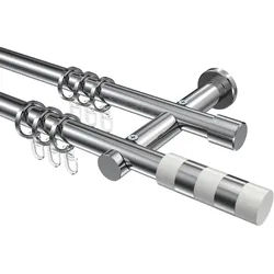 GARDINENSTANGE Platon Mavell 260 cm (geteilt in 2 x 130 cm), 2-läufig, 20 mm Ø Chrom