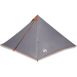 furnicato Faltzelt Familienzelt Grau und Orange 427 x 411 x 178 cm, (1 tlg) grau|orange