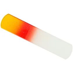 Fantasia Beauty Glasnagelfeile Pediküre-Glasfeile, doppelseitig, gelb-rot mit Glitter, 1-tlg., 13,5 cm, geätzt in gehärtetem Glas