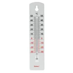 Metaltex Innen- und Aussenthermometer, Prismaglas, Wandthermometer ideal für den Einsatz im Garten oder Gewächshaus, Material: Kunststoff, weiß